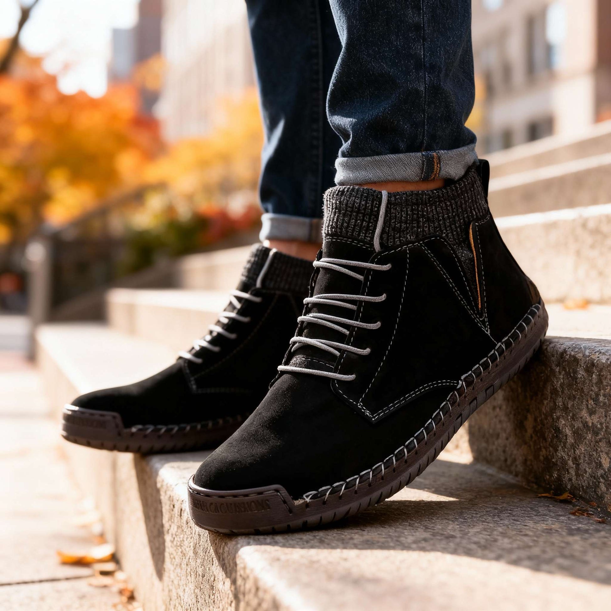 Men’s Casual Ankle Boots Lace Up Slip On Outdoor Walking Boots