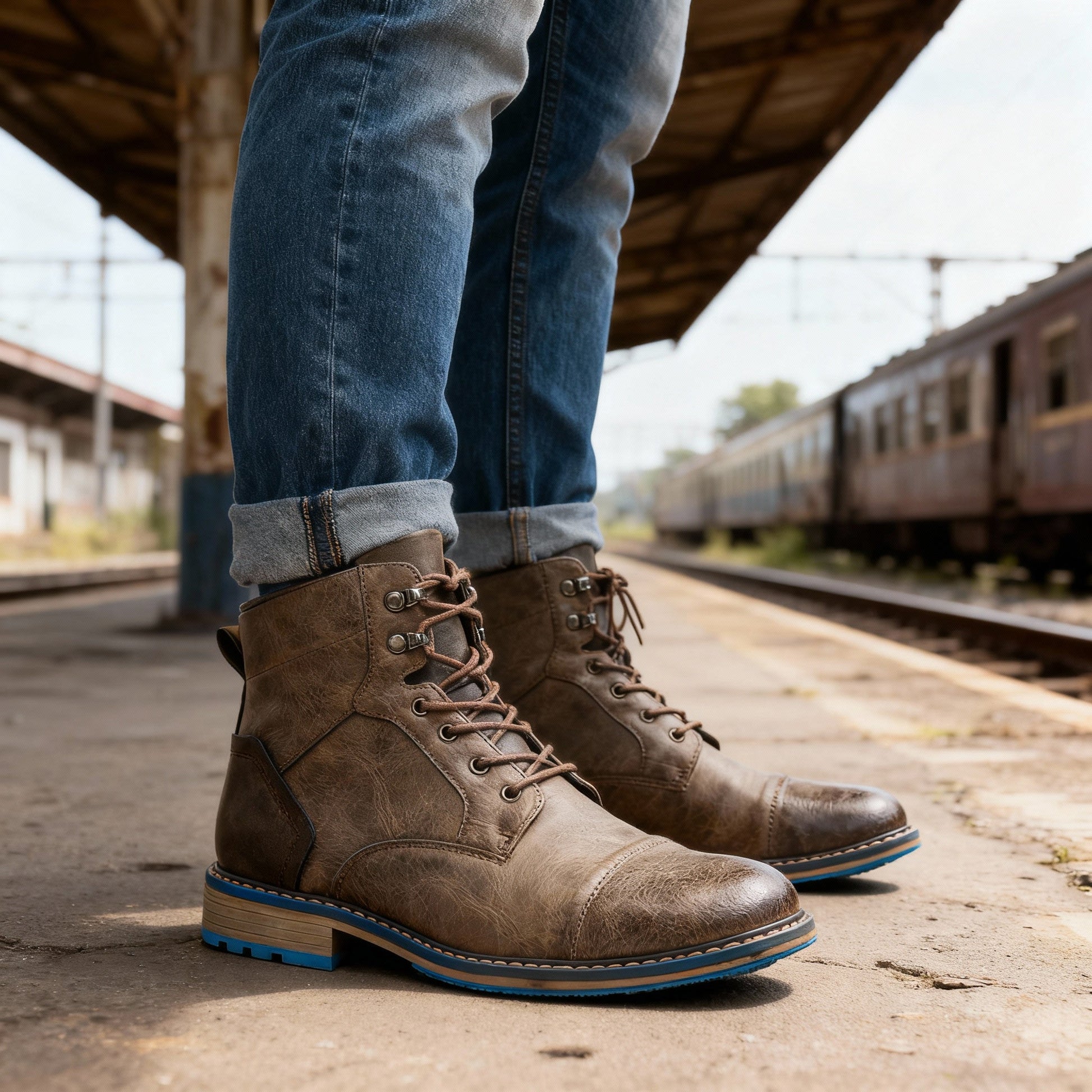Mustang Men Combat Boots Cushioned