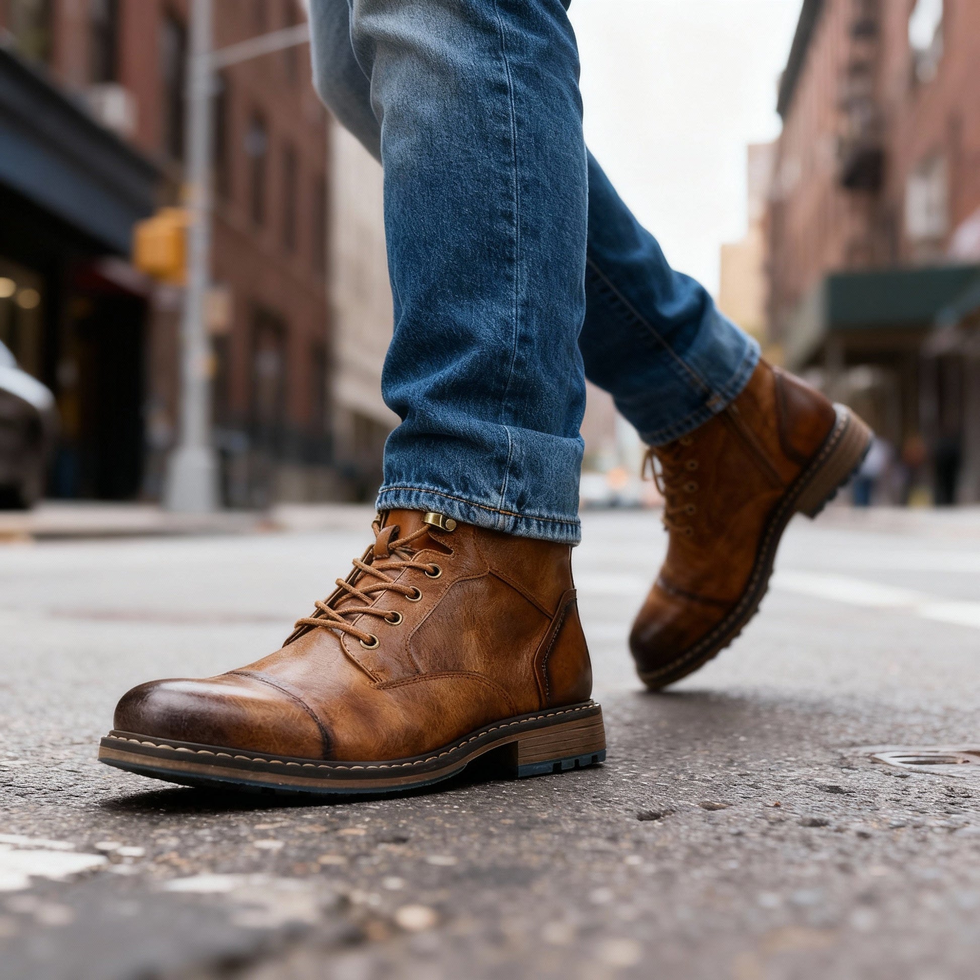 Mustang Men Combat Boots Cushioned