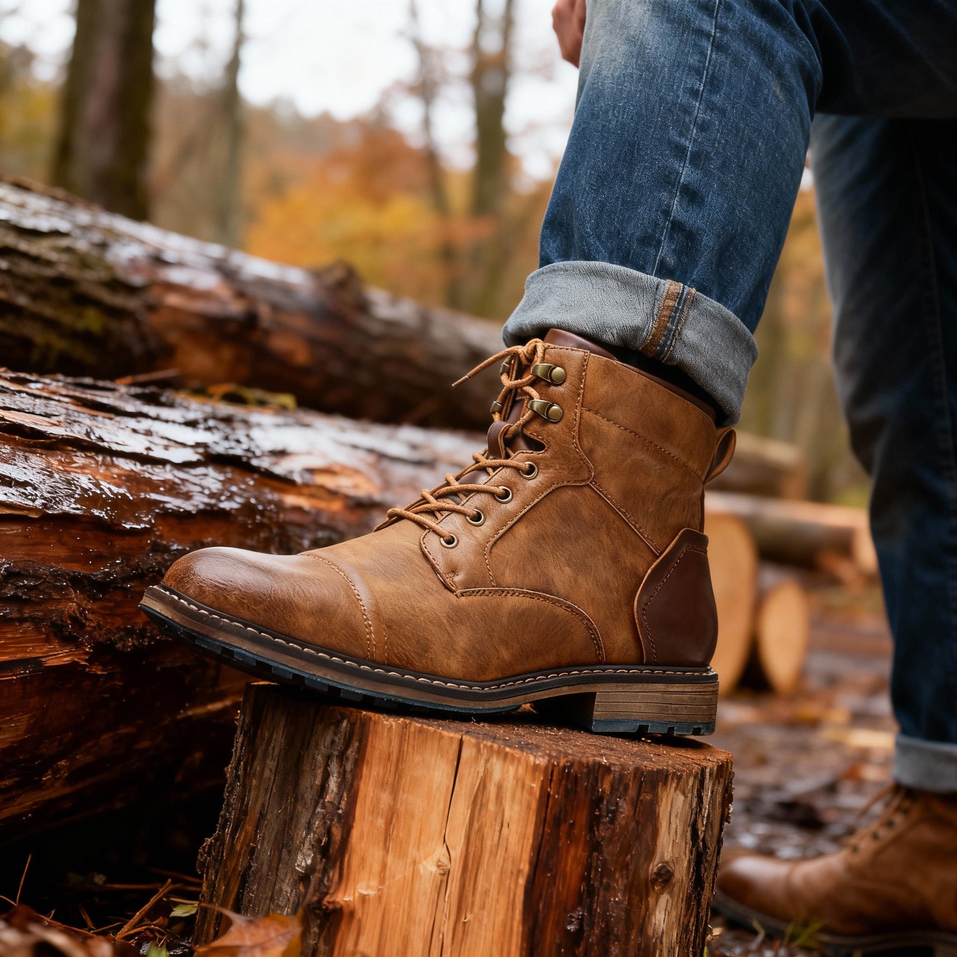 Mustang Men Combat Boots Cushioned