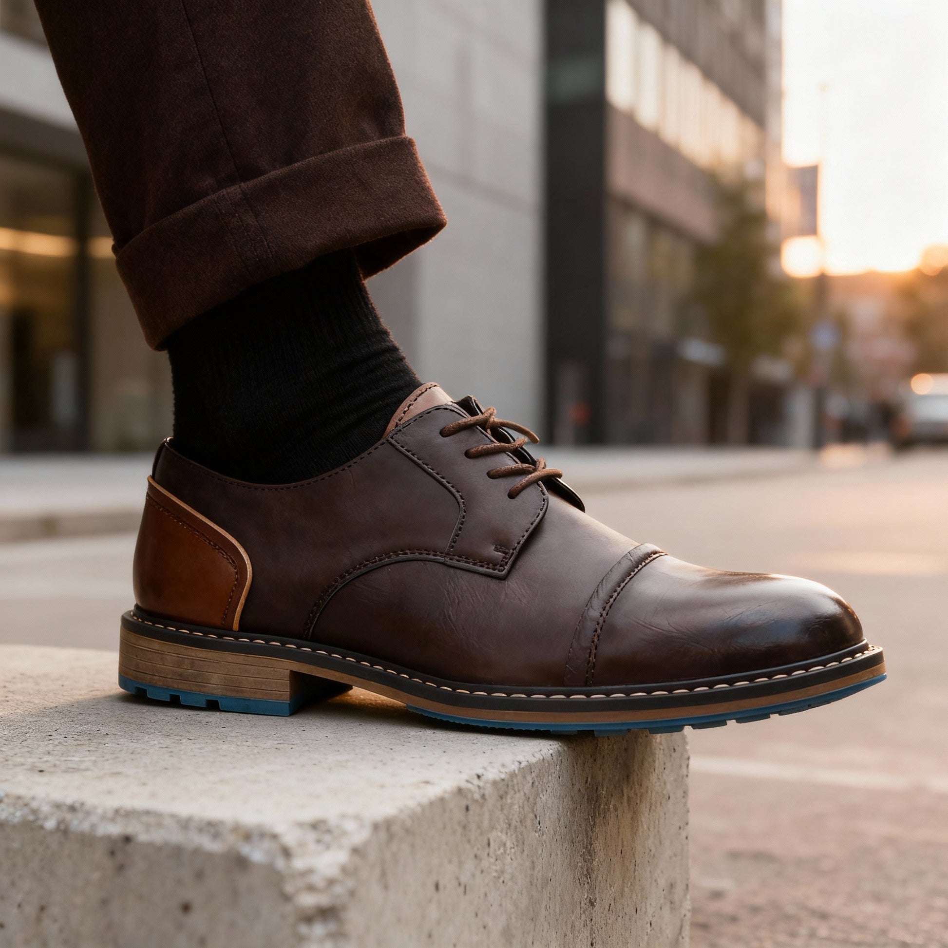 Geoffrey Cap-Toe Derbies Classy Shoes
