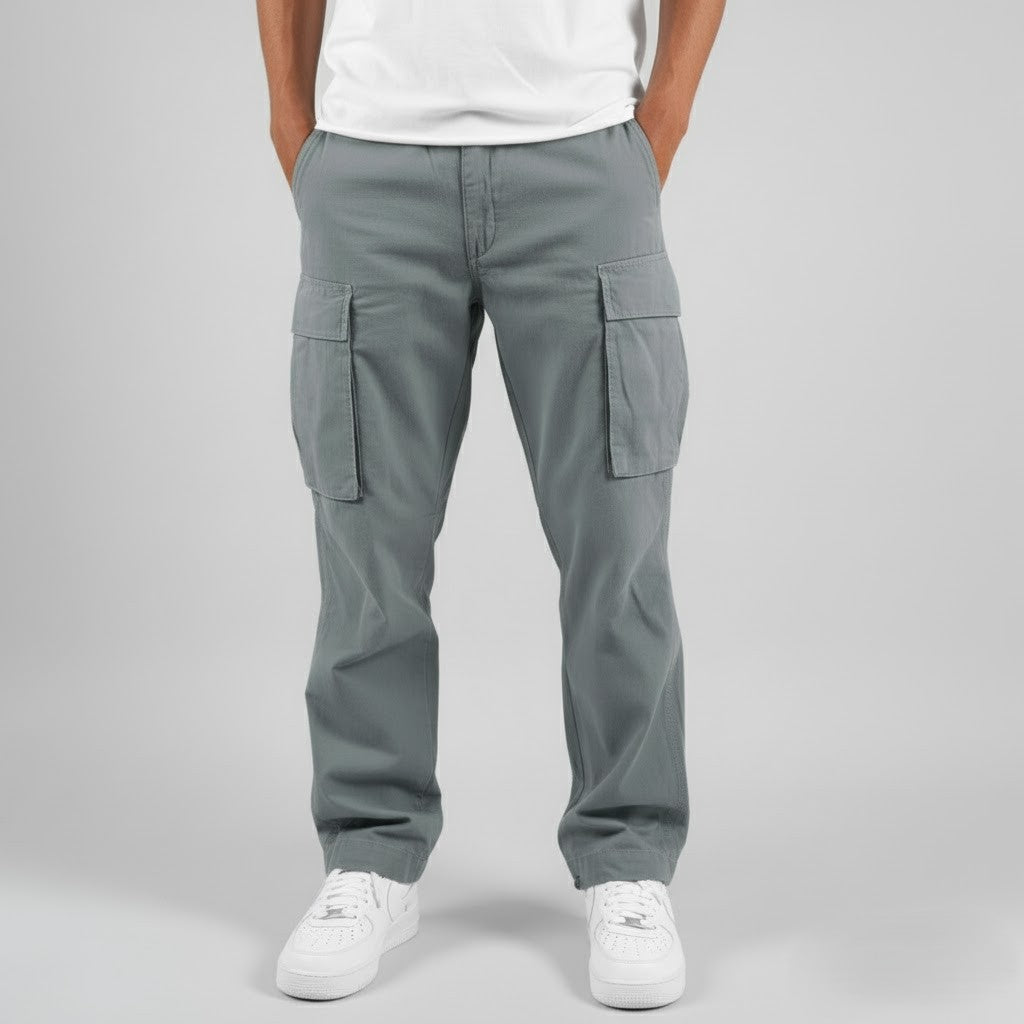 Men’s Utility Cargo Pants Relaxed Fit Multi Pocket Casual Trousers