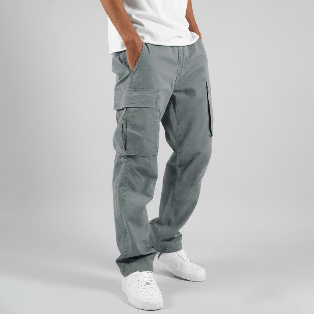 Men’s Utility Cargo Pants Relaxed Fit Multi Pocket Casual Trousers