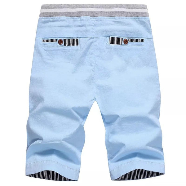Men’s Casual Drawstring Shorts Lightweight Summer Beach Shorts Elastic Waist Blue