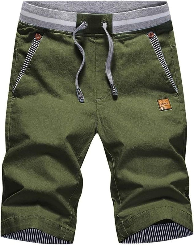 Men’s Casual Drawstring Shorts Lightweight Summer Beach Shorts Elastic Waist Blue