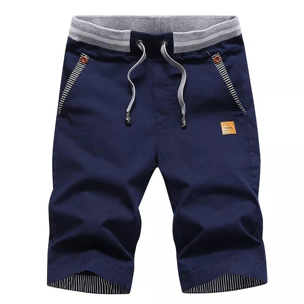 Men’s Casual Drawstring Shorts Lightweight Summer Beach Shorts Elastic Waist Blue