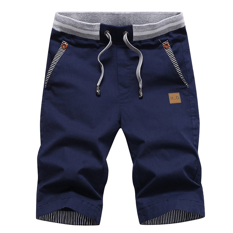 Men’s Casual Drawstring Shorts Lightweight Summer Beach Shorts Elastic Waist Blue