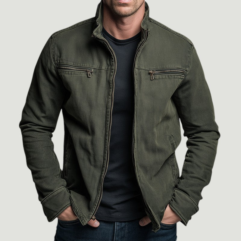 Men’s Zip Front Jacket Casual Streetwear Outer Layer