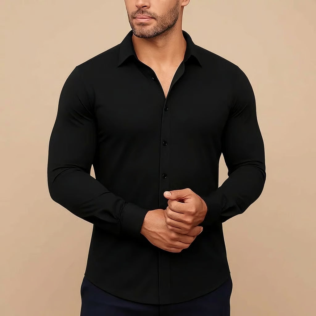 Men’s Button Up Shirt Long Sleeve Casual Slim Fit Top