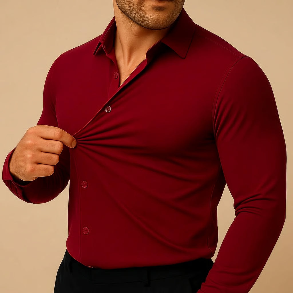 Men’s Button Up Shirt Long Sleeve Casual Slim Fit Top