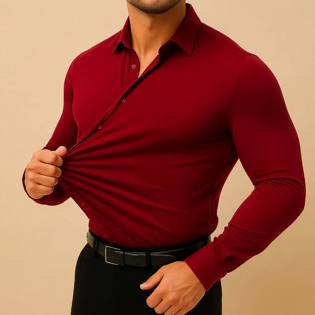 Men’s Button Up Shirt Long Sleeve Casual Slim Fit Top