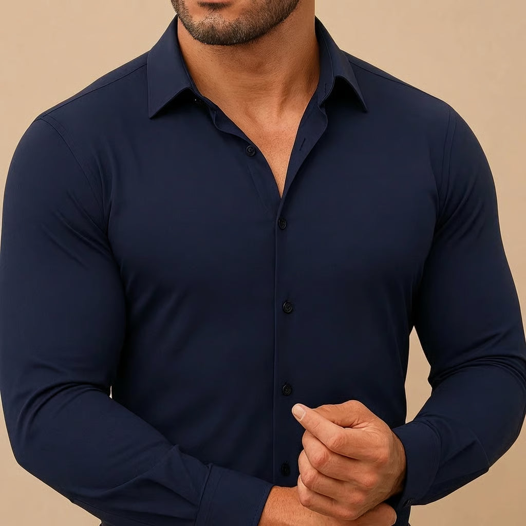 Men’s Button Up Shirt Long Sleeve Casual Slim Fit Top