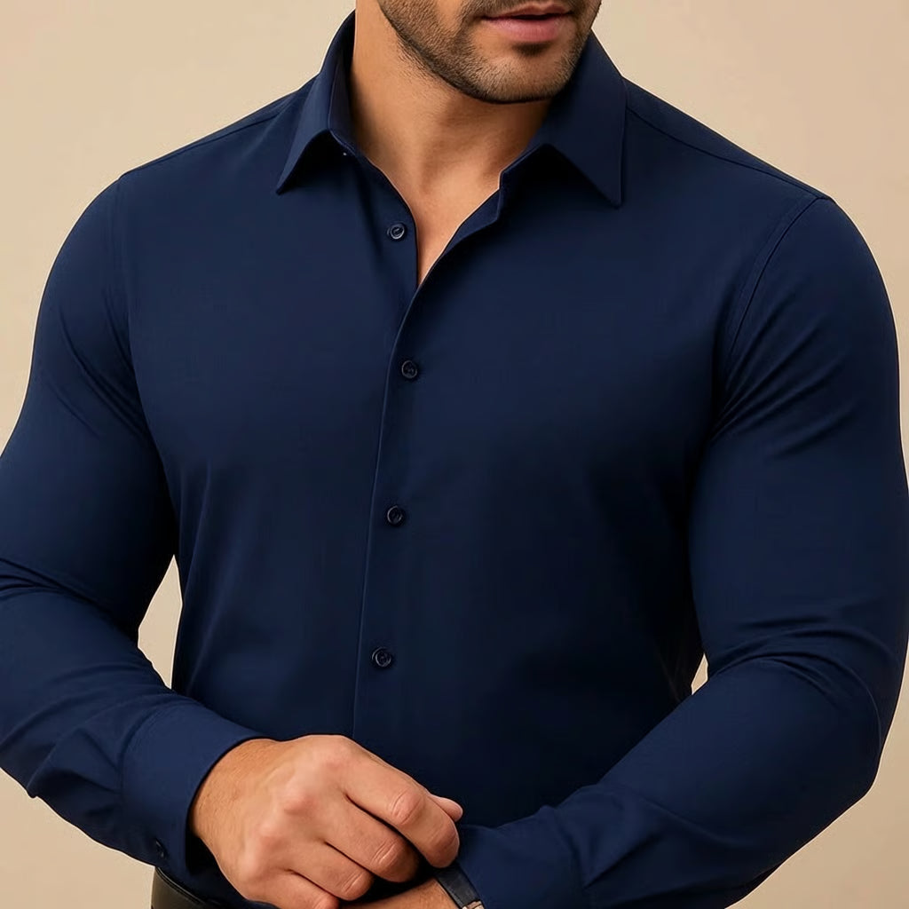 Men’s Button Up Shirt Long Sleeve Casual Slim Fit Top