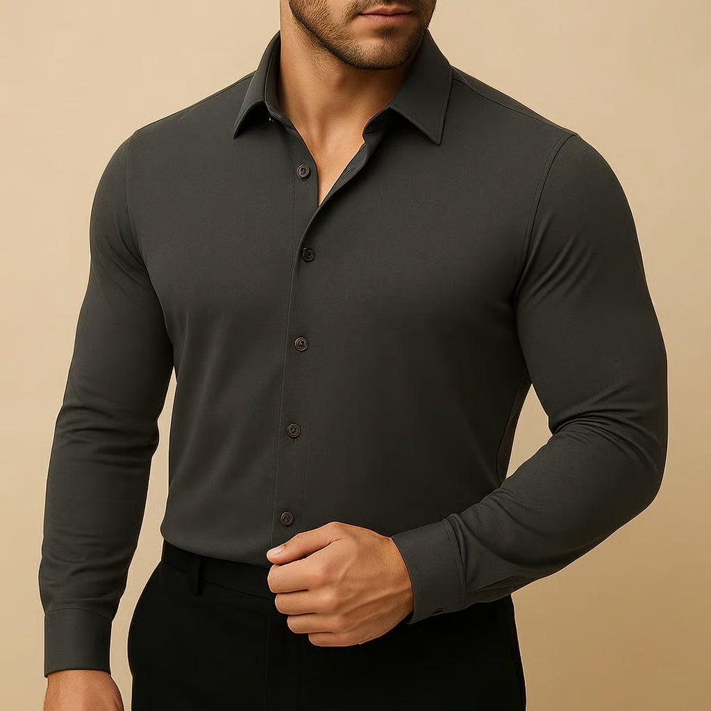 Men’s Button Up Shirt Long Sleeve Casual Slim Fit Top