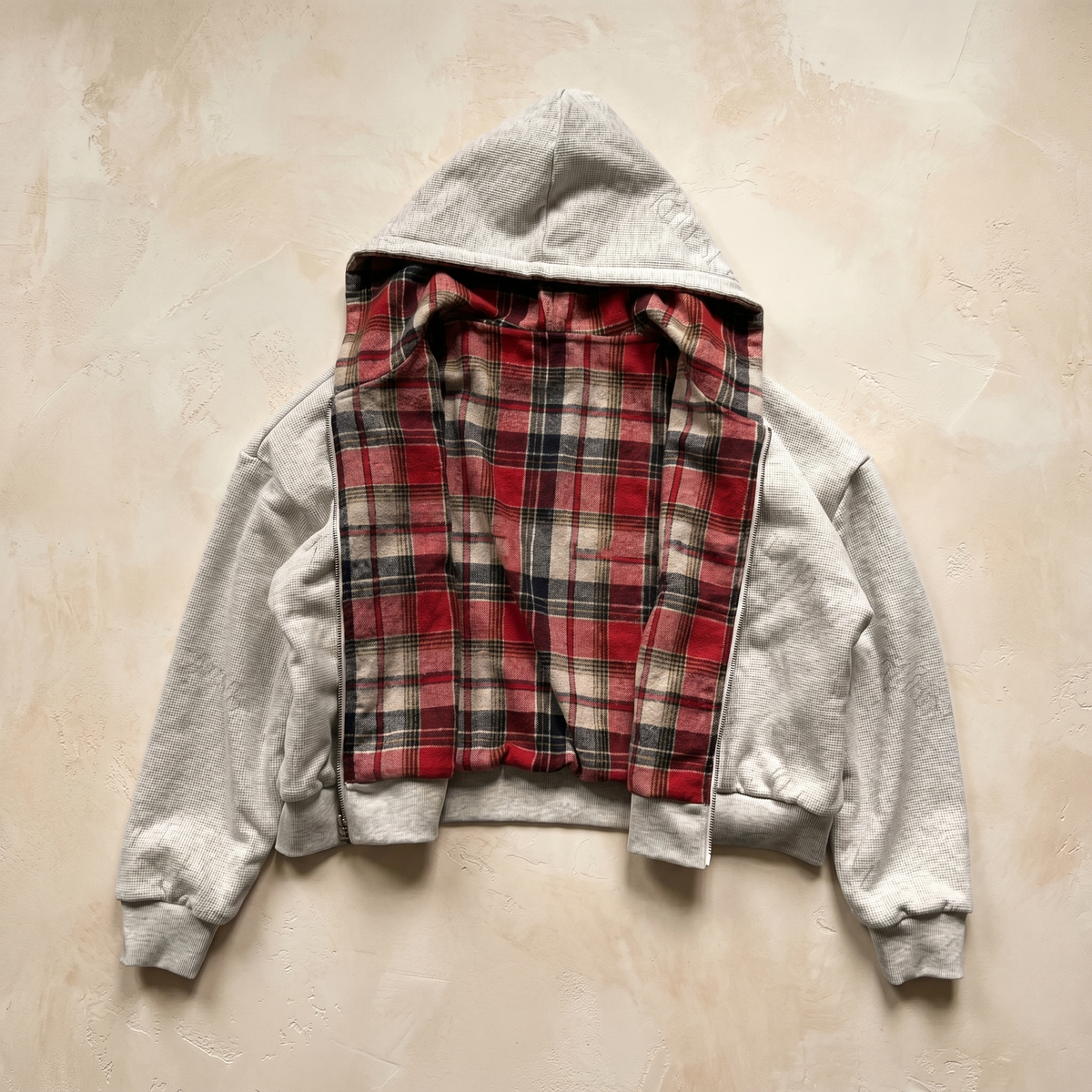 Men's Checkered Patchwork Zip Hoodie | Winter Casual Sweatshirt