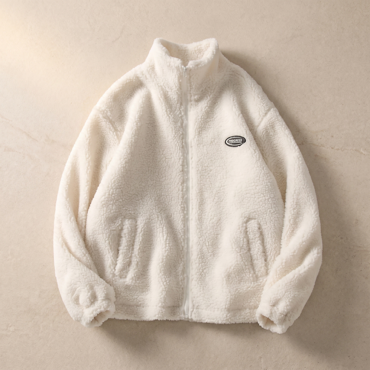 Men's Polyester Fleece Jacket | Casual Winter Outerwear