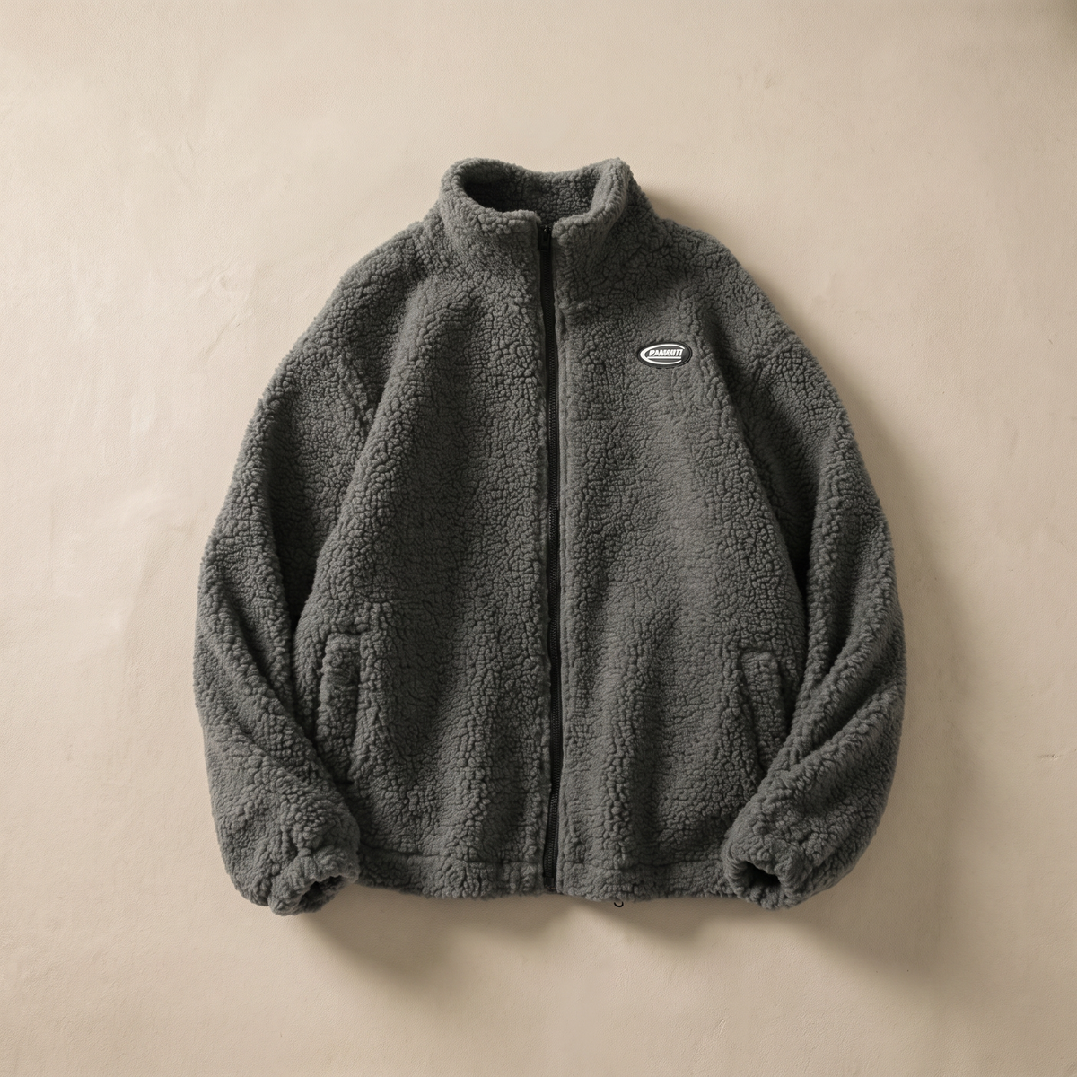 Men's Polyester Fleece Jacket | Casual Winter Outerwear