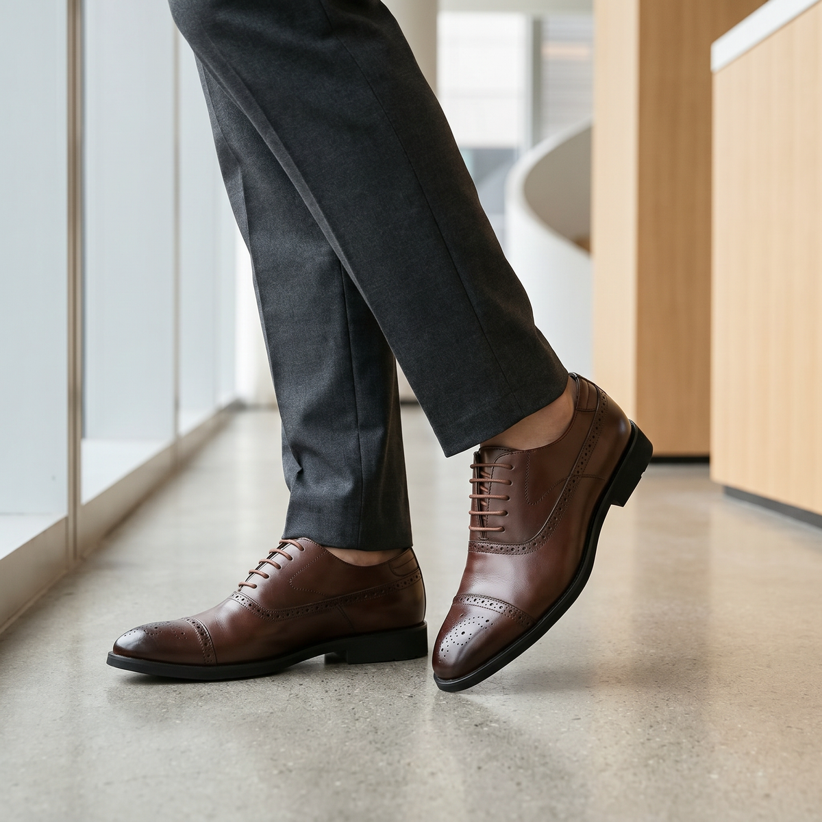 Men's Leather Brogue Shoes | Lace-Up Dress Shoe