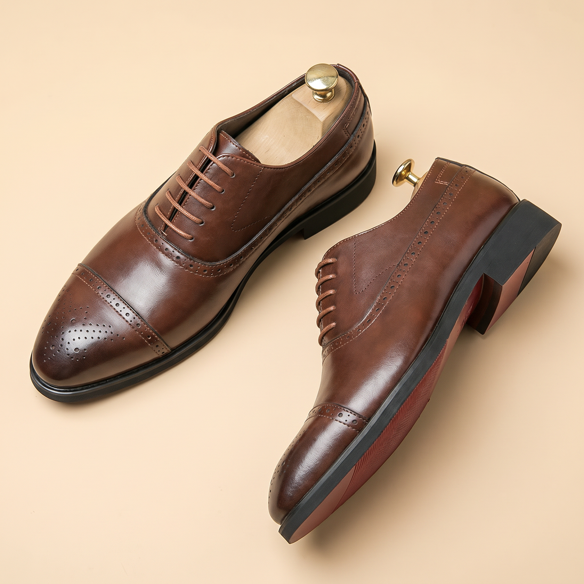 Men's Leather Brogue Shoes | Lace-Up Dress Shoe