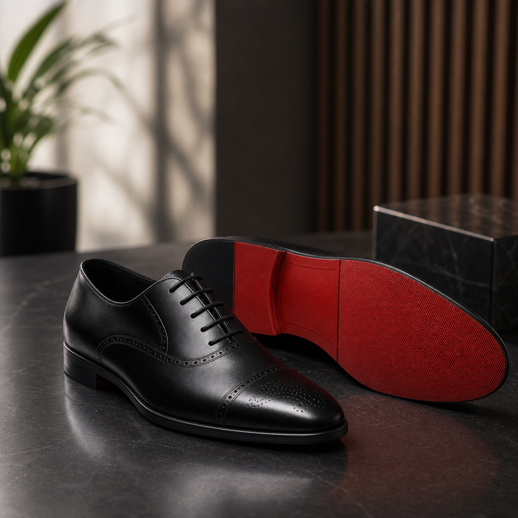 Red Bottoms Sole Leather Oxford Dress Shoes For Men