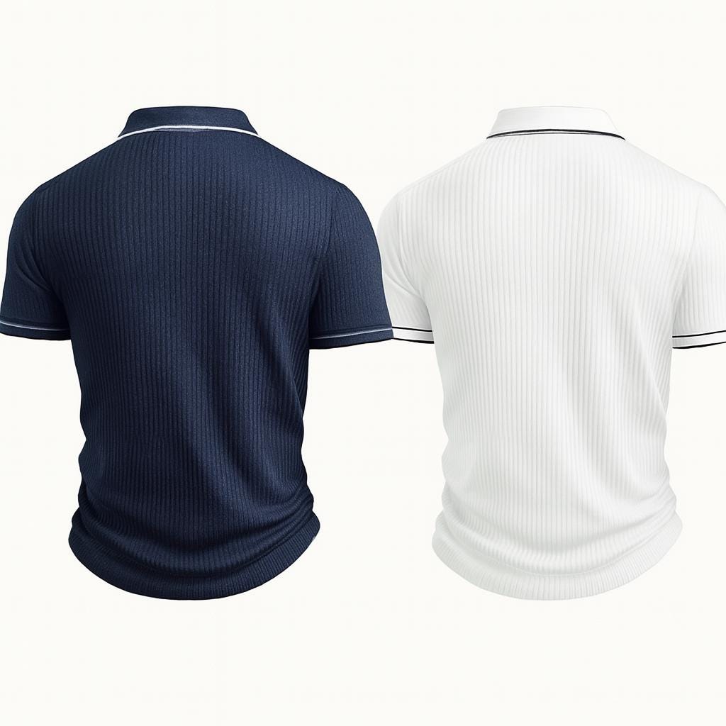 Men’s Ribbed Polo Shirt | Elegant Slim Fit Knitwear | Classic Short Sleeve Designer Style