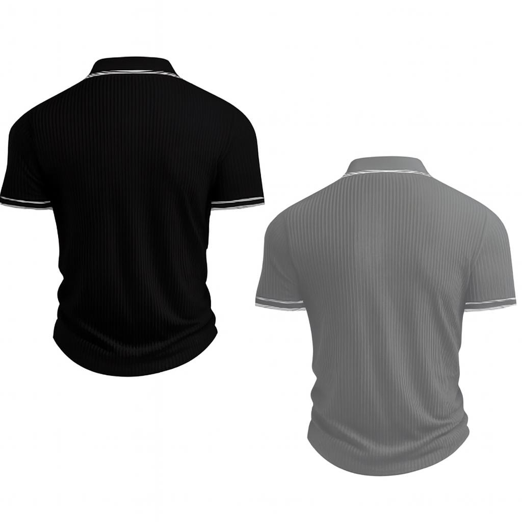Men’s Ribbed Polo Shirt | Elegant Slim Fit Knitwear | Classic Short Sleeve Designer Style