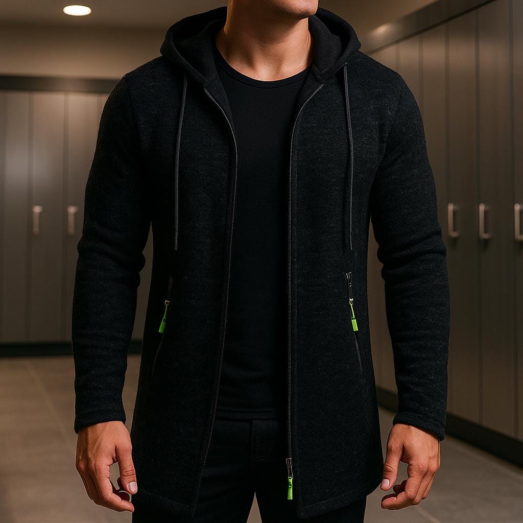 Men's Fleece-Lined Hooded ZIppered Jacket | Winter Sport Coat