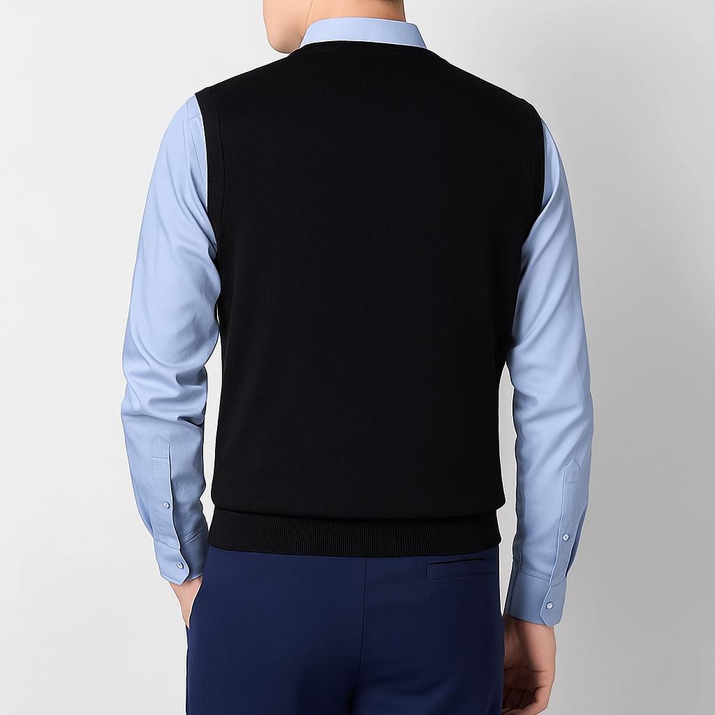 Men's V-Neck Knit Sweater Vest – Soft Lightweight Layering Piece
