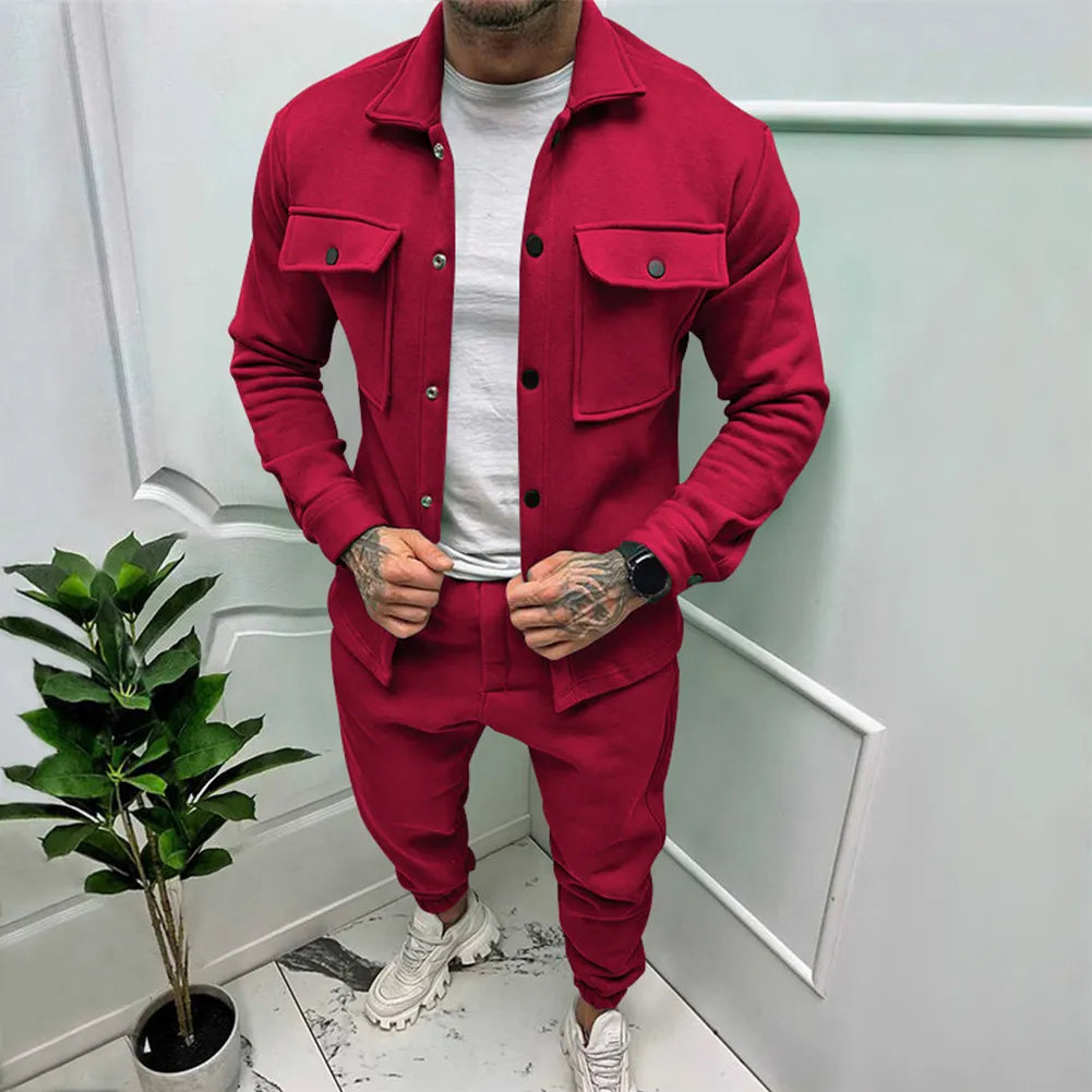 Mercu Stylish Suede Set – Men’s Two-Piece Premium Casual Outfit