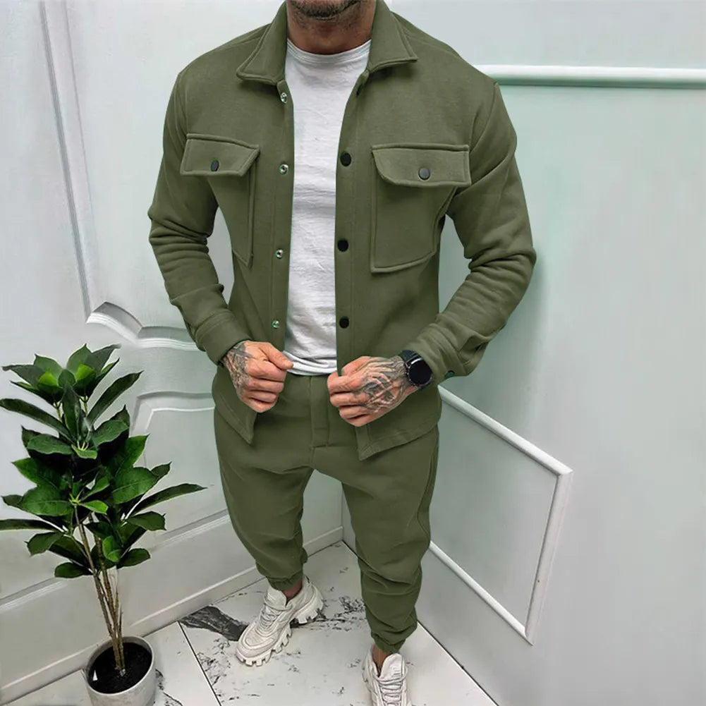Mercu Stylish Suede Set – Men’s Two-Piece Premium Casual Outfit
