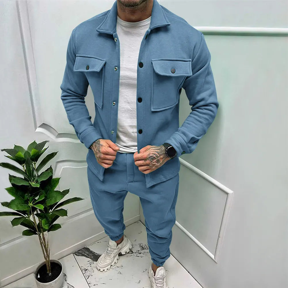 Mercu Stylish Suede Set – Men’s Two-Piece Premium Casual Outfit