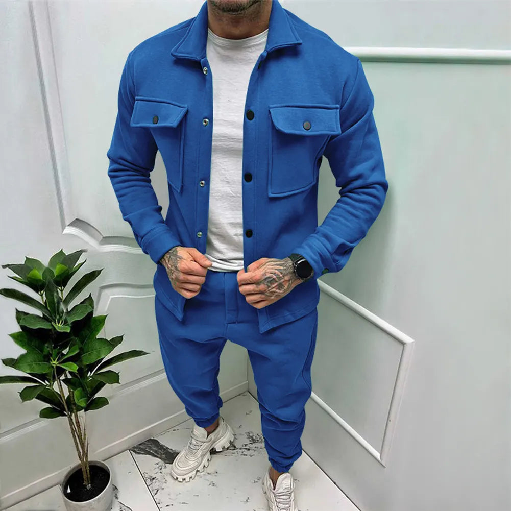 Mercu Stylish Suede Set – Men’s Two-Piece Premium Casual Outfit