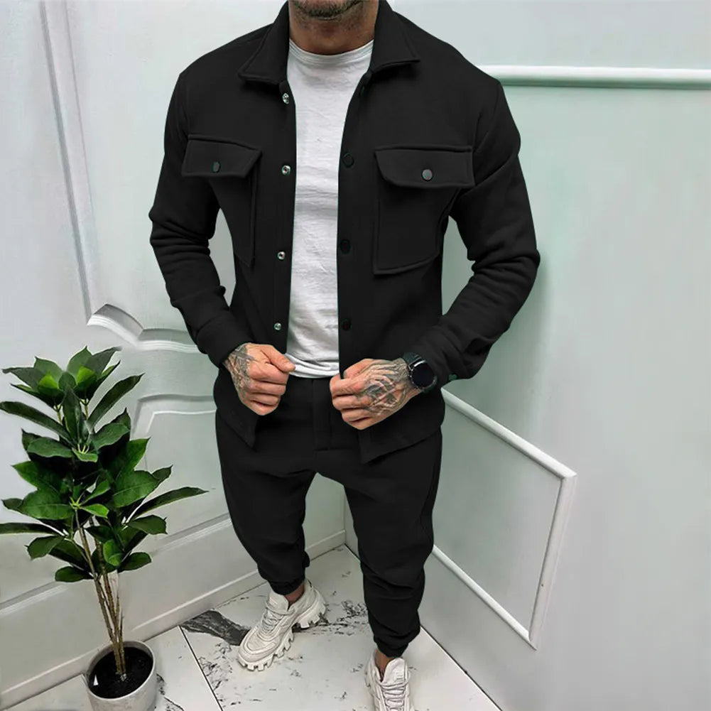 Mercu Stylish Suede Set – Men’s Two-Piece Premium Casual Outfit