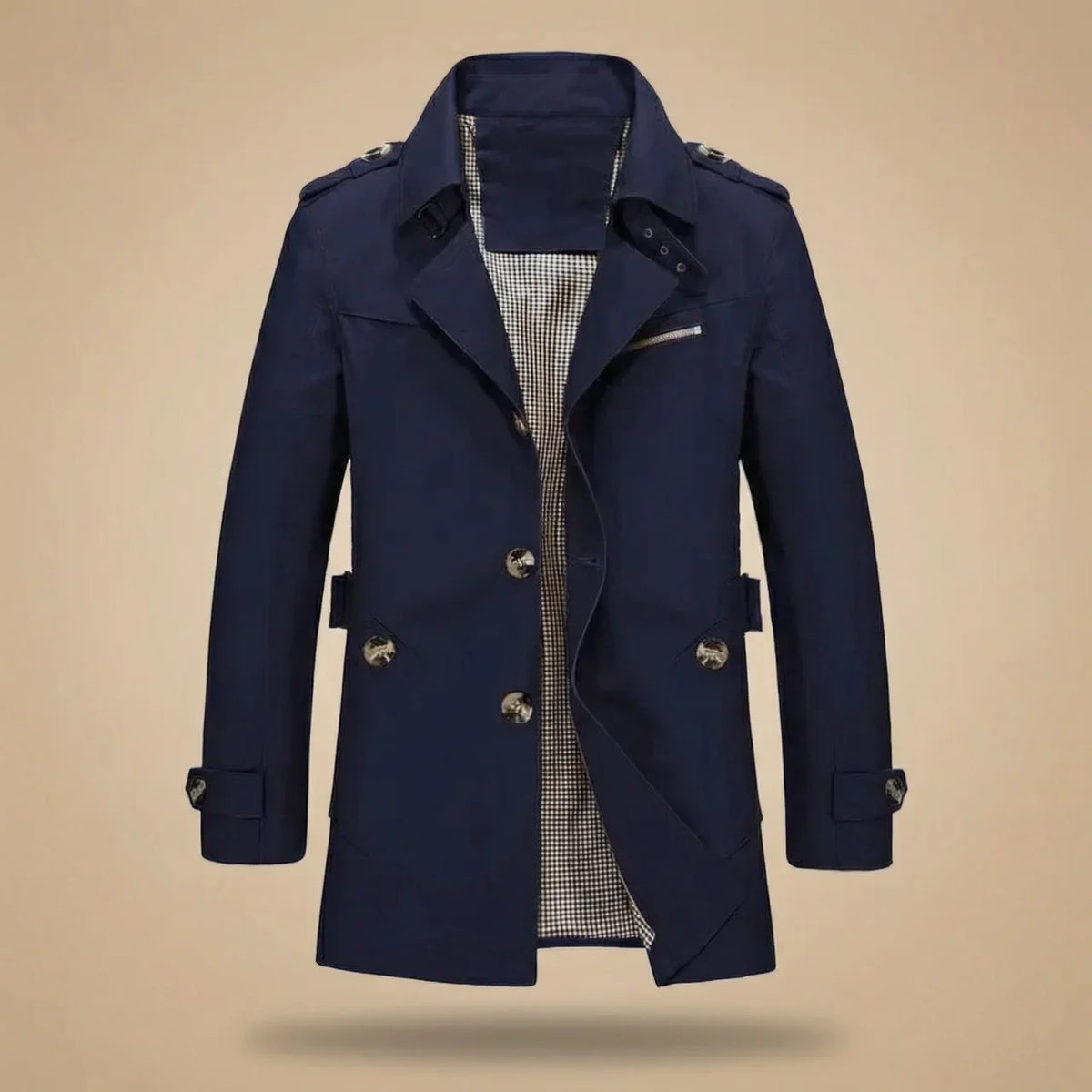 Men’s Trench Coat Casual Long Jacket Business Outerwear