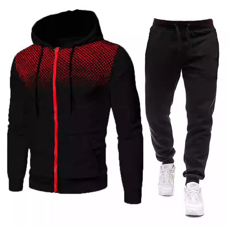 Men’s Hoodie and Jogger Set Full Zip Tracksuit Two Piece Activewear