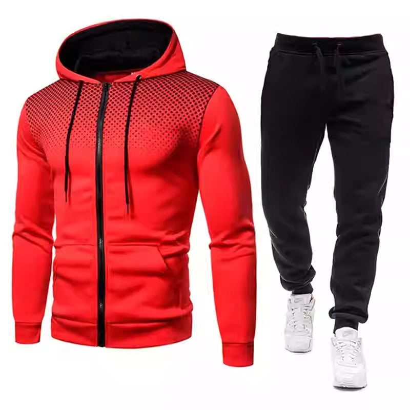 Men’s Hoodie and Jogger Set Full Zip Tracksuit Two Piece Activewear