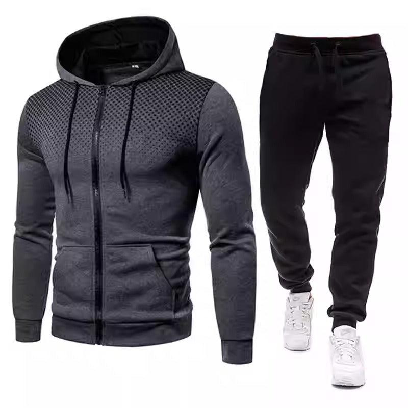 Men’s Hoodie and Jogger Set Full Zip Tracksuit Two Piece Activewear