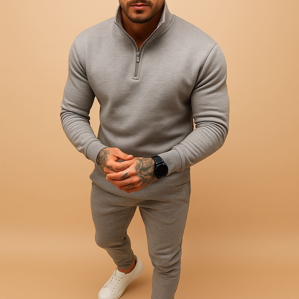 Men’s Tracksuit with Half-Zip Sweatshirt and Pants - Solorfit