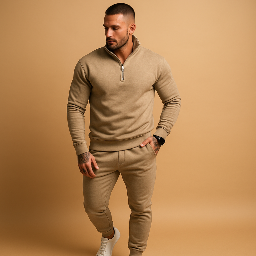 Men’s Tracksuit with Half-Zip Sweatshirt and Pants - Solorfit