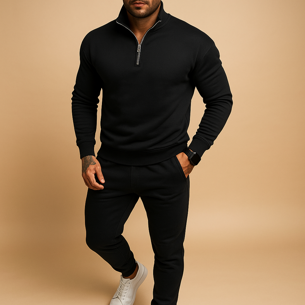 Men’s Tracksuit with Half-Zip Sweatshirt and Pants - Solorfit