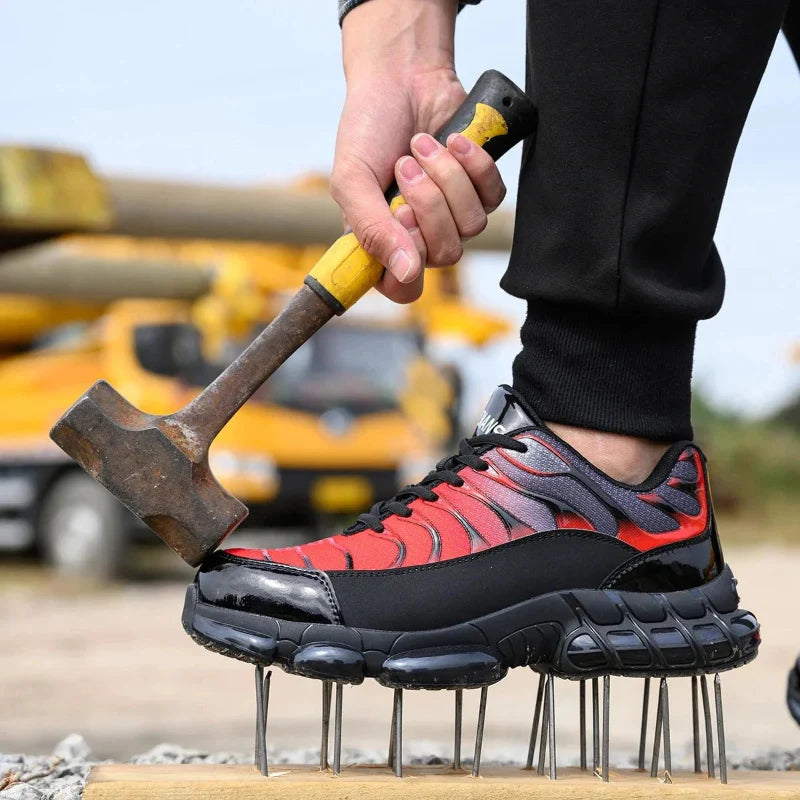 Men’s Steel Toe Safety Shoes Puncture Resistant Slip Resistant Work Sneakers
