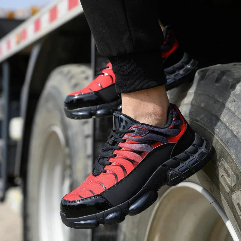 Men’s Steel Toe Safety Shoes Puncture Resistant Slip Resistant Work Sneakers