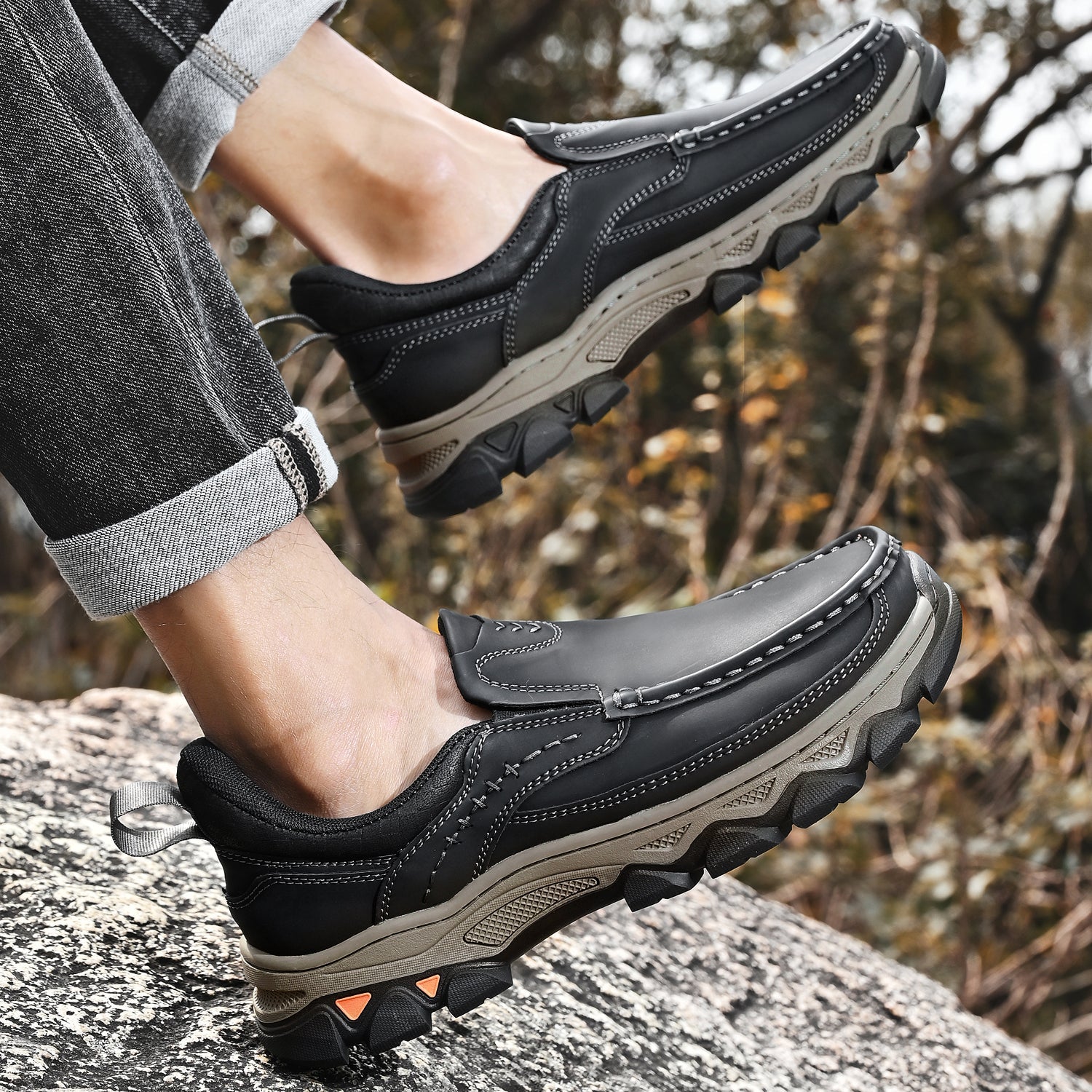 Men's Orthopedic Casual Slip-On Leather Walking Shoes
