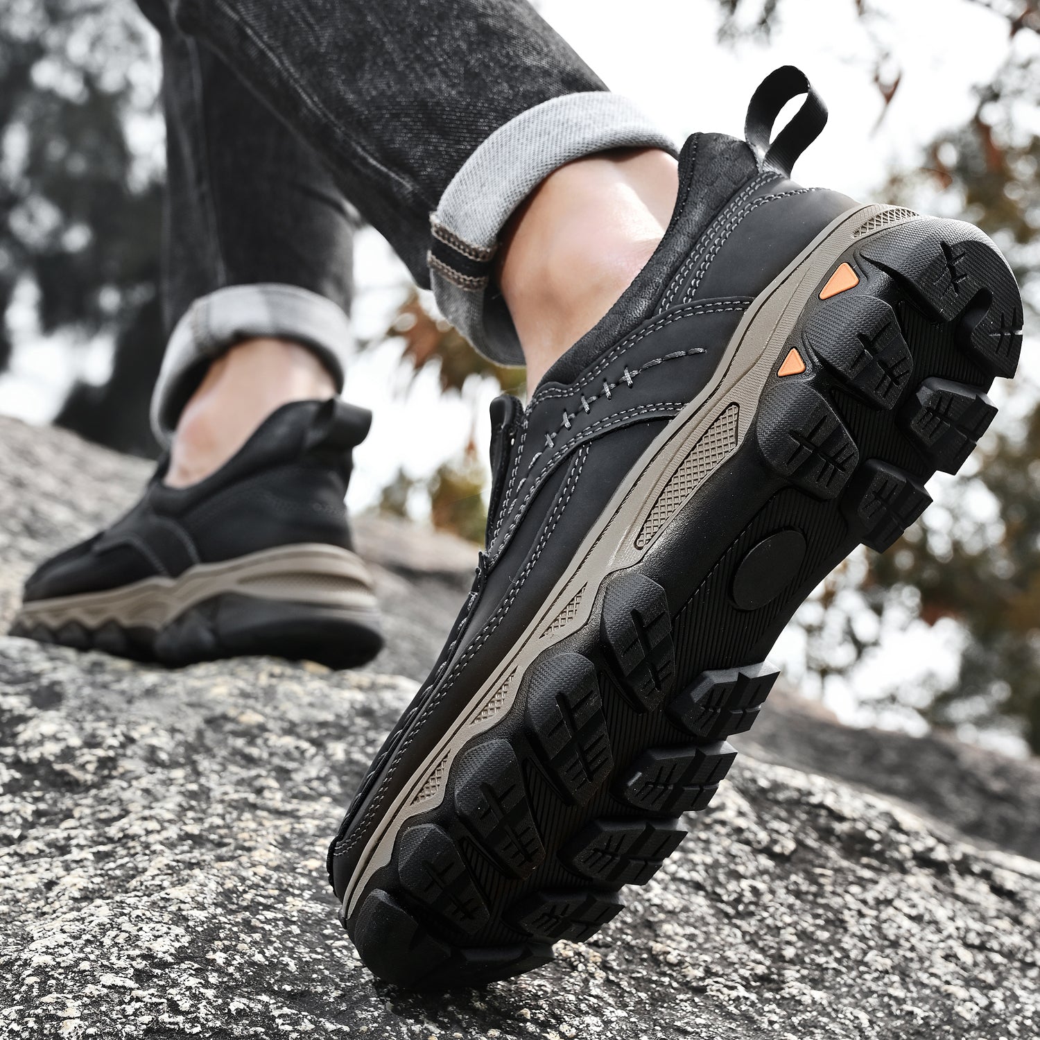 Men's Orthopedic Casual Slip-On Leather Walking Shoes