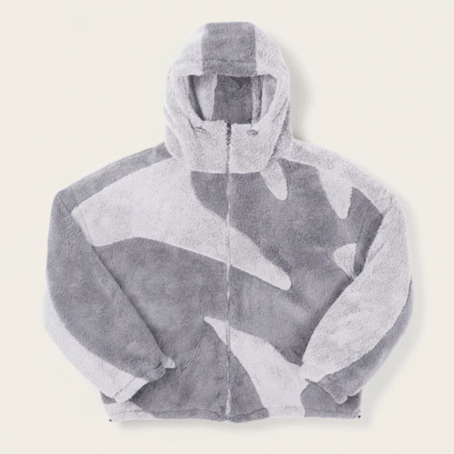 Men's Abstract Camo Fleece Hooded Zip Jacket