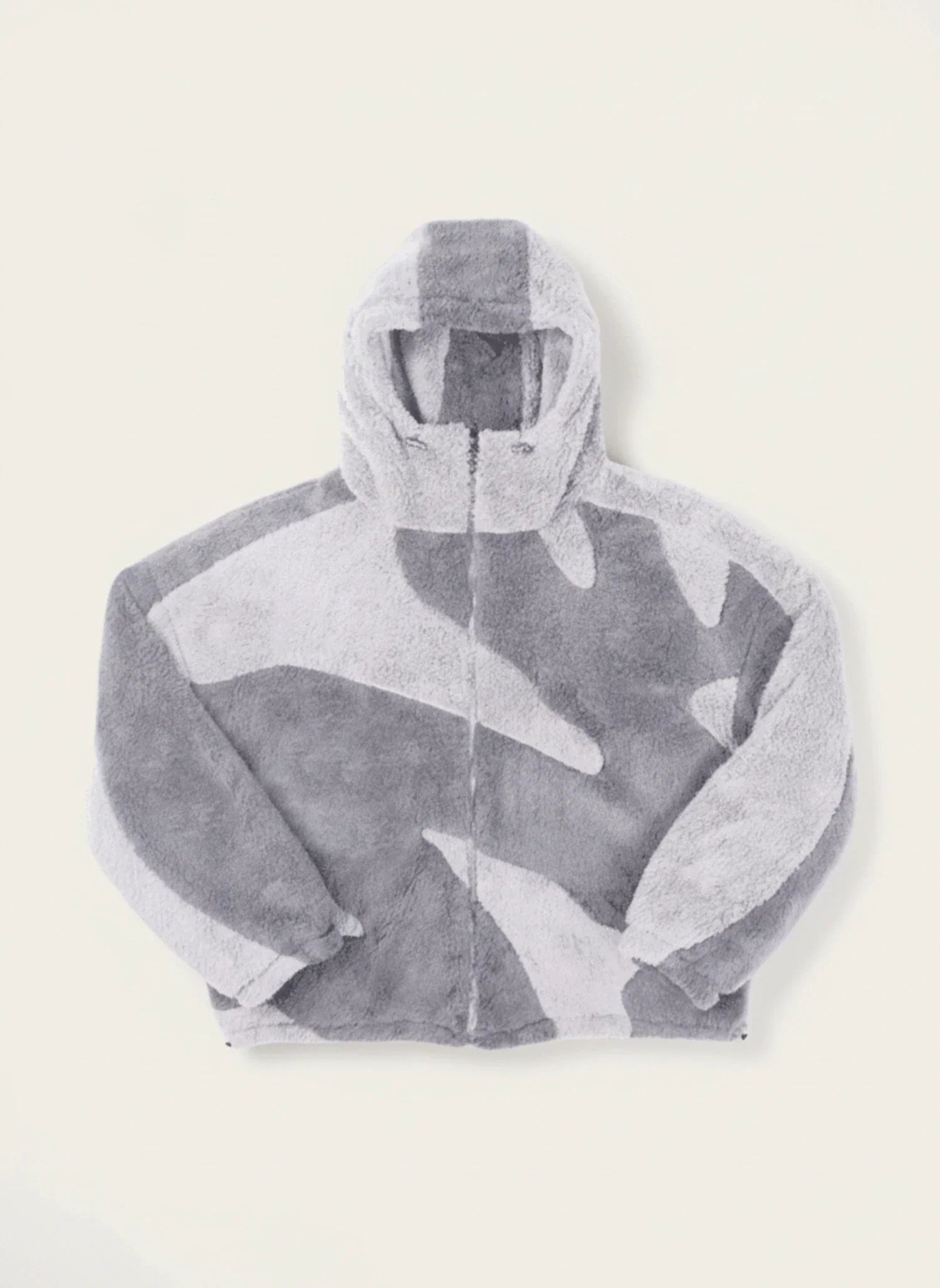 Men's Abstract Camo Fleece Hooded Zip Jacket