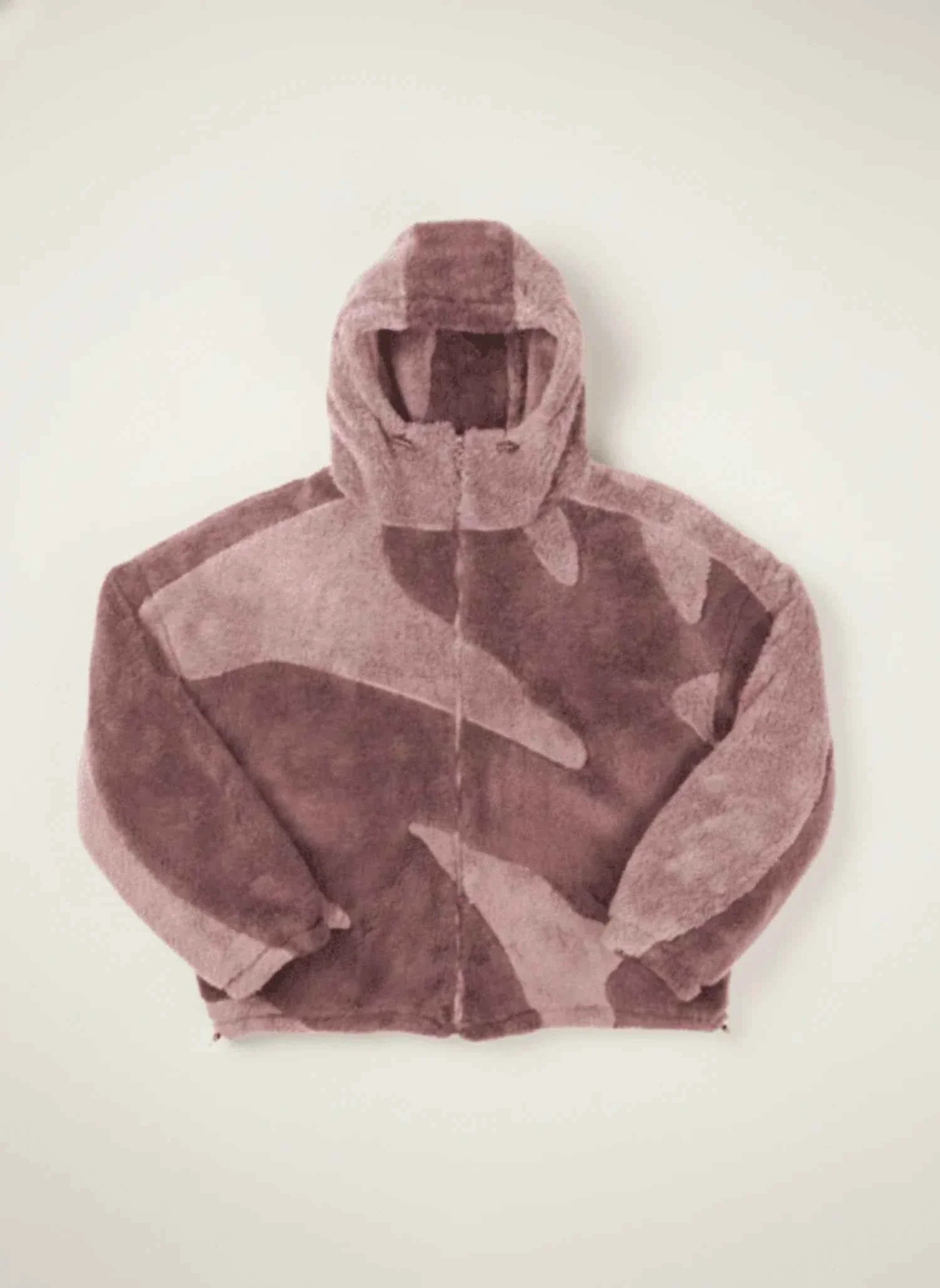 Men's Abstract Camo Fleece Hooded Zip Jacket