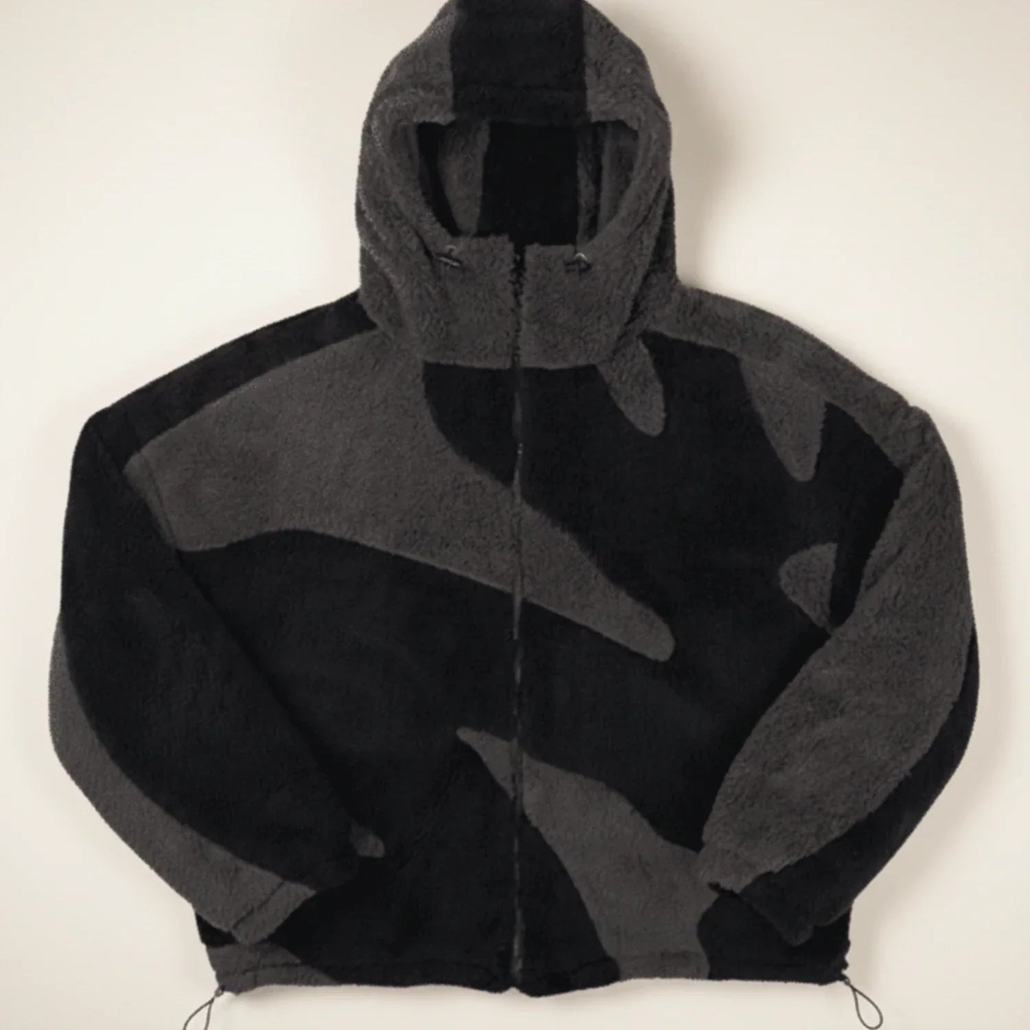 Men's Abstract Camo Fleece Hooded Zip Jacket