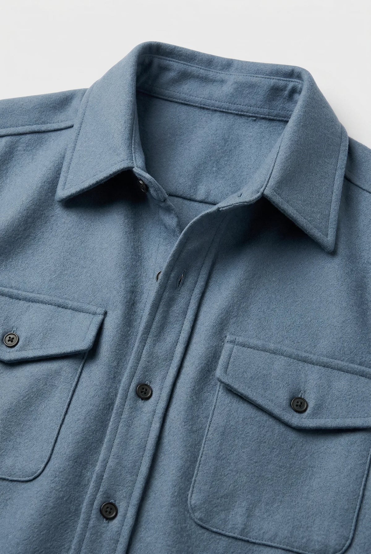 Men's Brushed Button-Up Overshirt with Chest Pockets