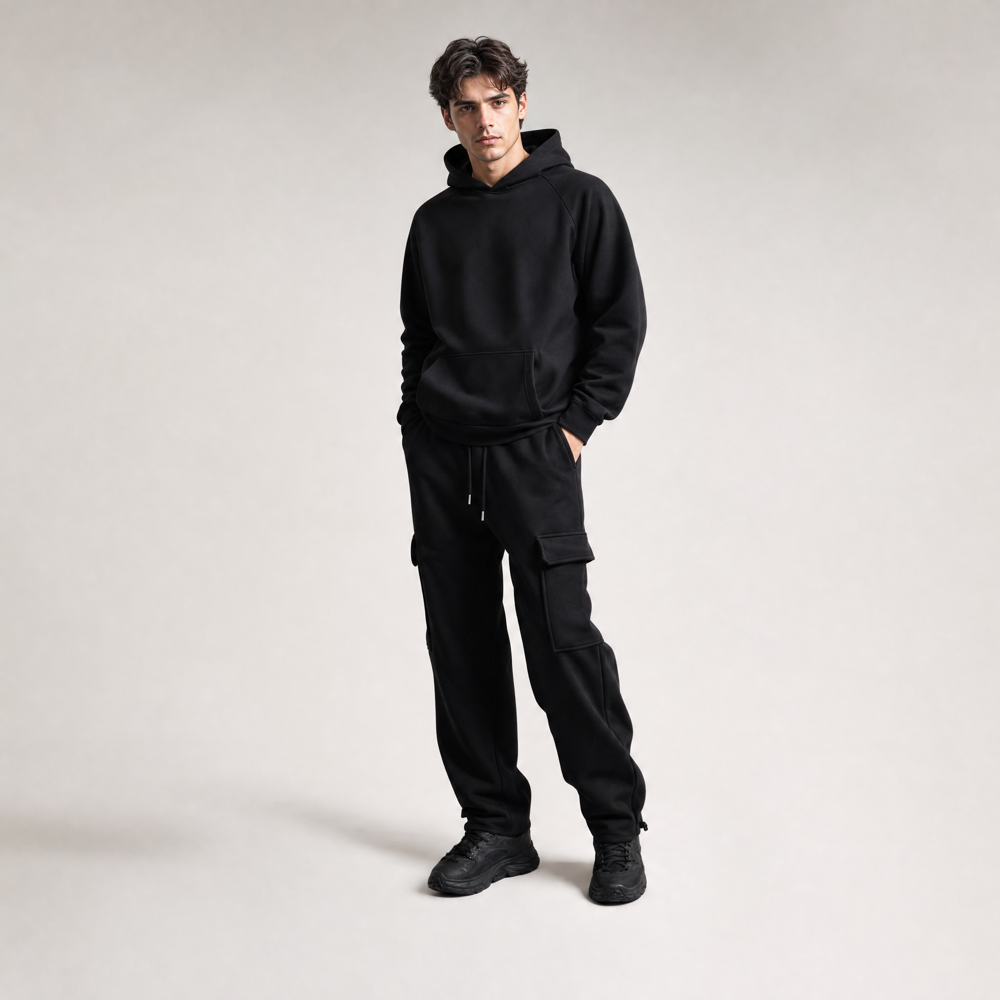 Men's Casual Cargo Trousers Relaxed Fit Multi Pocket Everyday